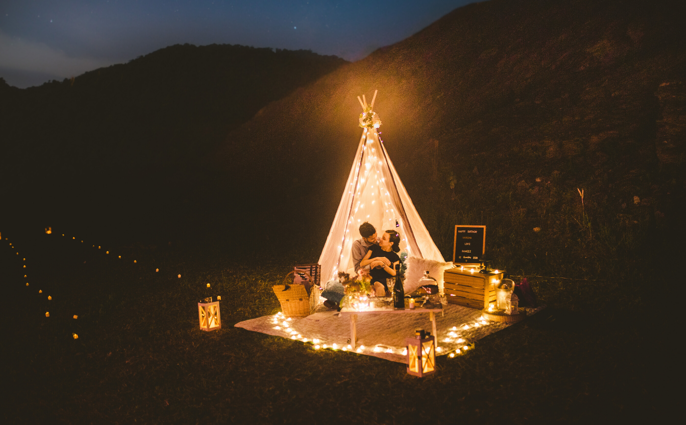 Hilltop Picnic at Night