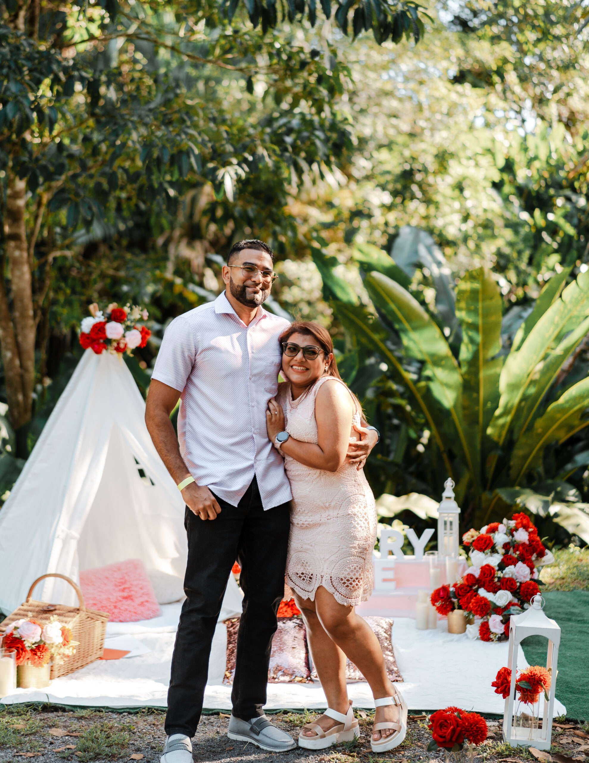 romantic picnic proposal at la vega estate