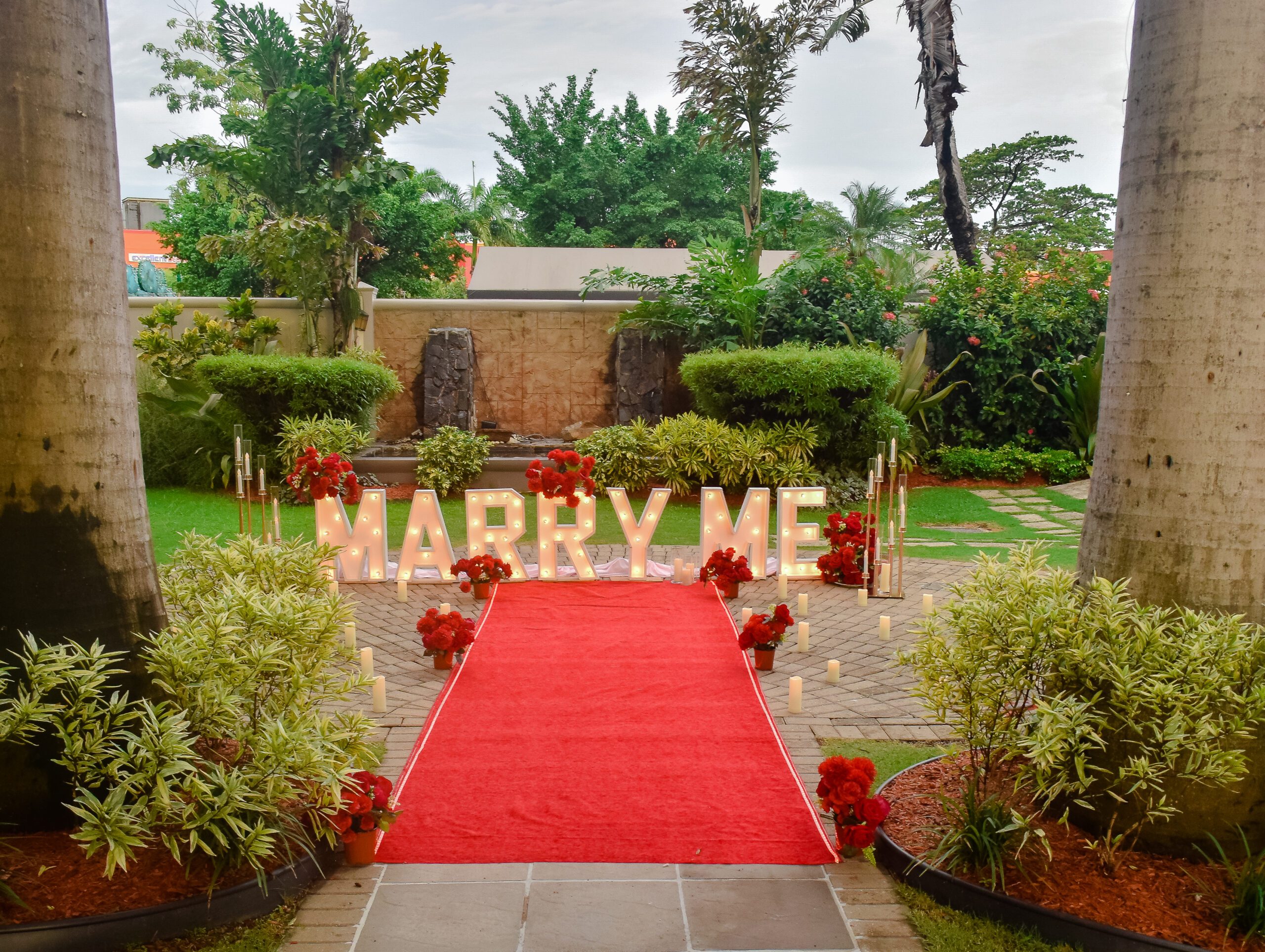 Marry Me Letters Proposal at Marriot Hotel