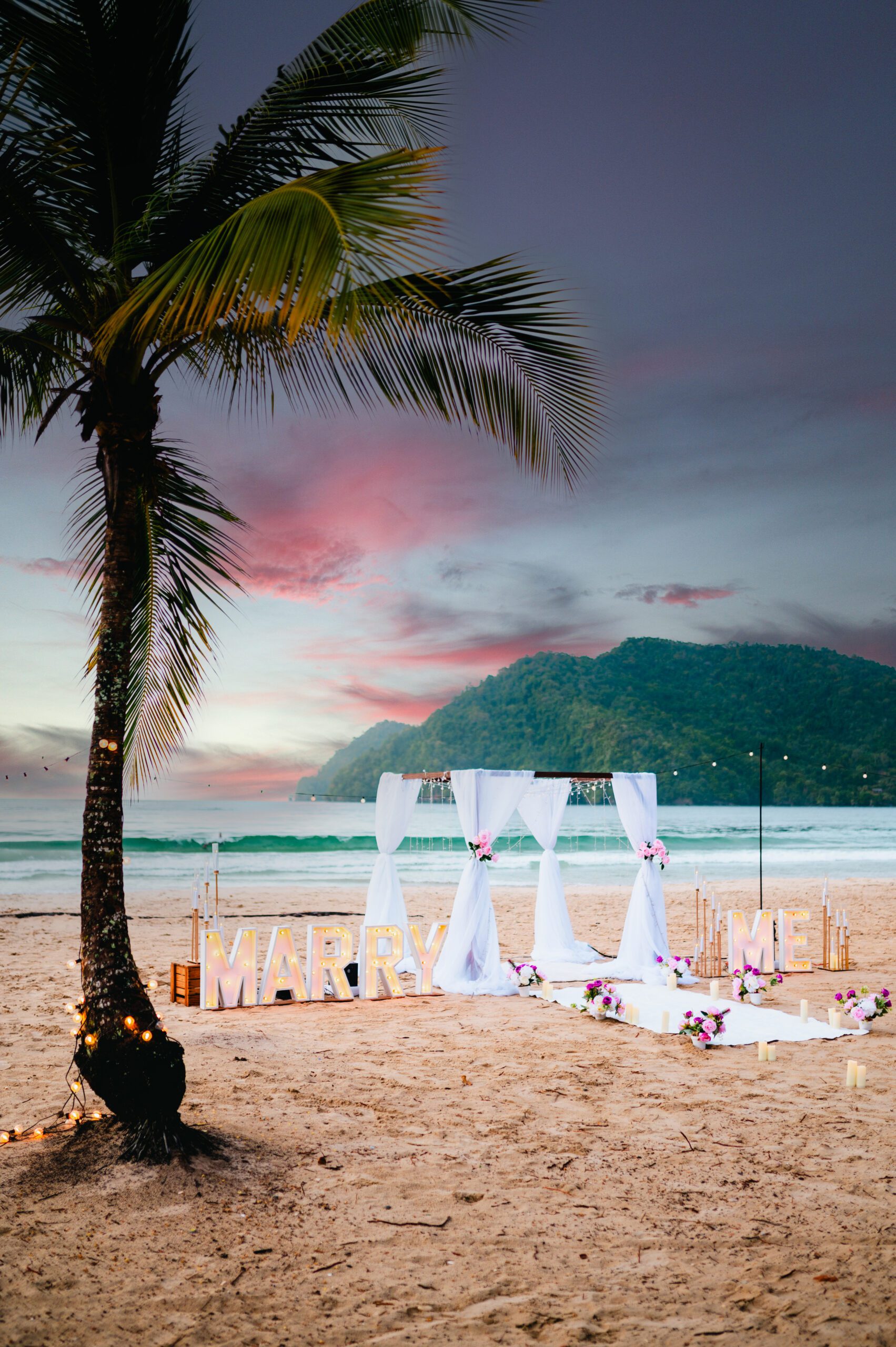 Sunset Proposal at maracas Beach Trinidad and Tobago