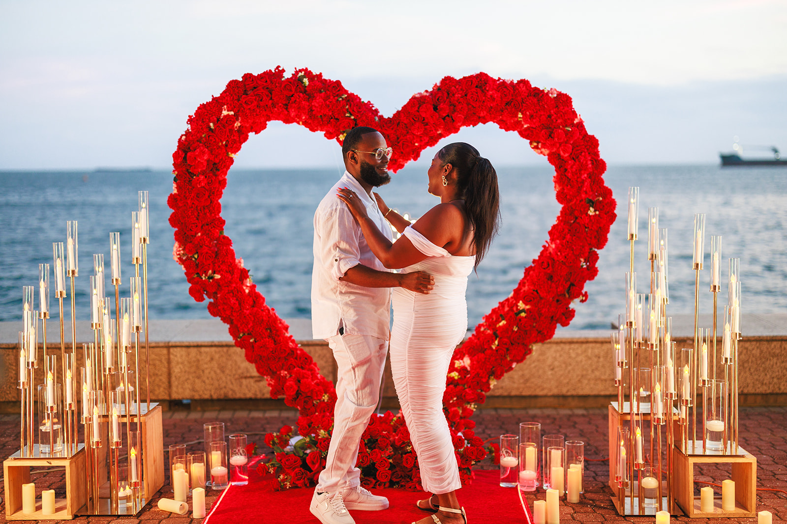 Keishaun Julien's Red Heart Arch Proposal at Hyatt Regency Trinidad