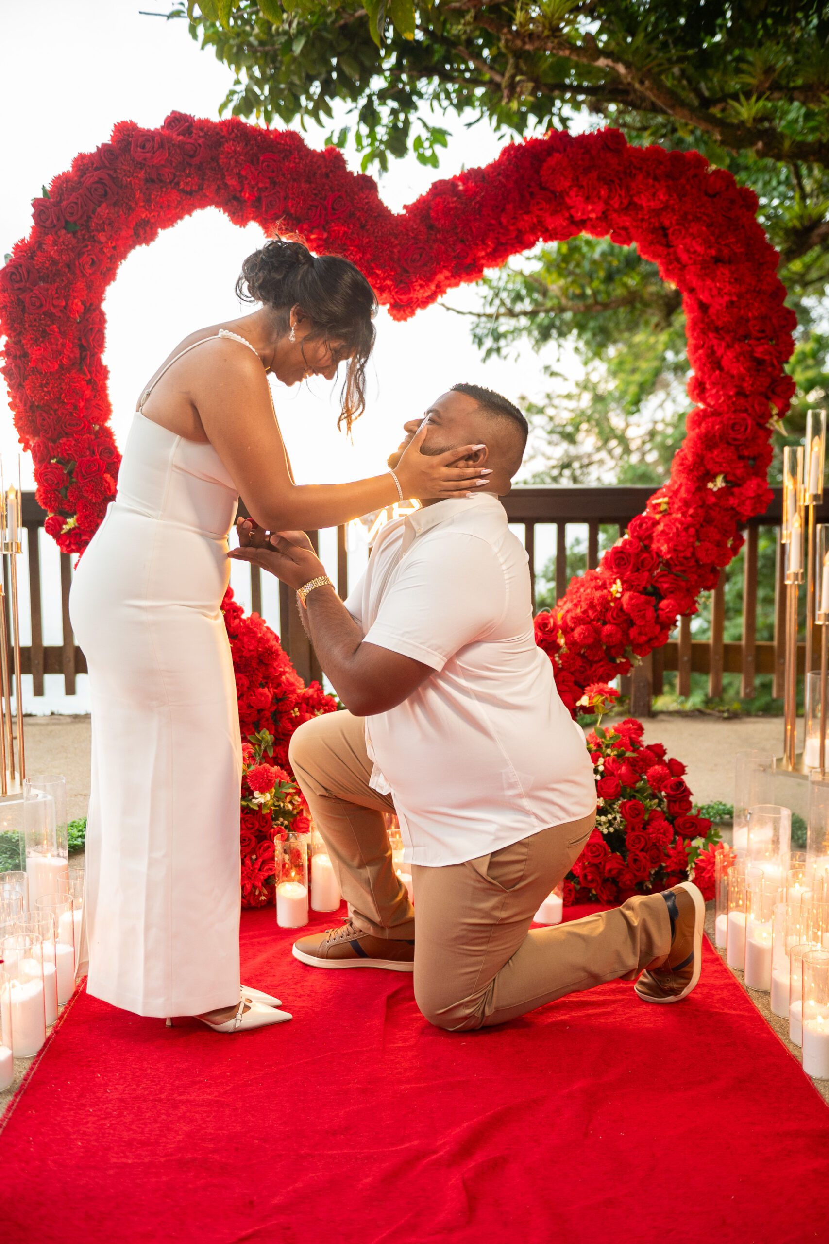 Red heart arch proposal at North Deck Trinidad